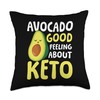 Avocado Good Feeling About Keto Throw Pillow