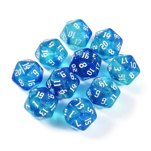 Yourandoll 10pcs Polyhedral Dice D20 Dice 20 Dice 20mm for