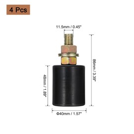 uxcell 4Pcs 1.57" x 1.89" (WxH) Slide Gate Guide Rollers, Nylon Bearing Guide Roller, Sliding Gate Support Wheel Gate Rollers for Pulley, Electric Door, Black