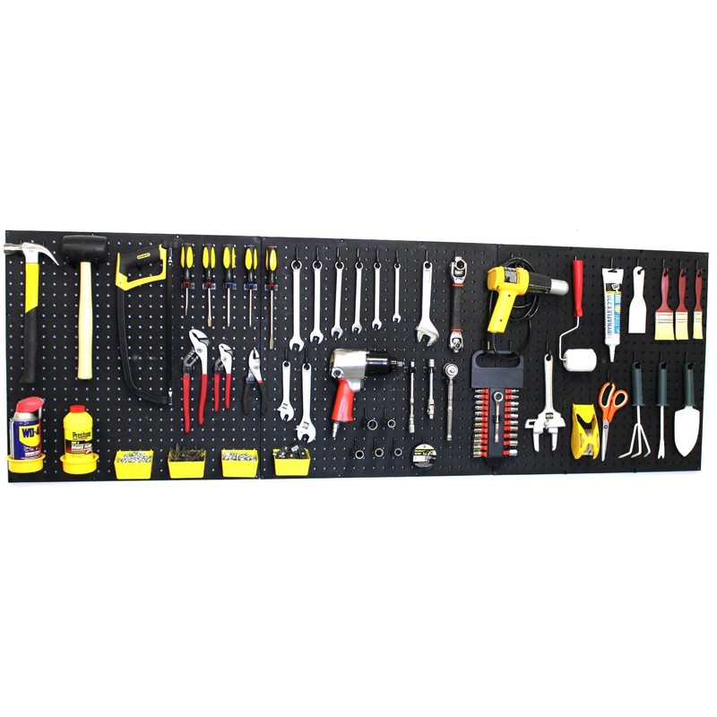 WallPeg PEGBOARD Panels Peg Board Plastic Pegboard Kit 24"x24" (12,