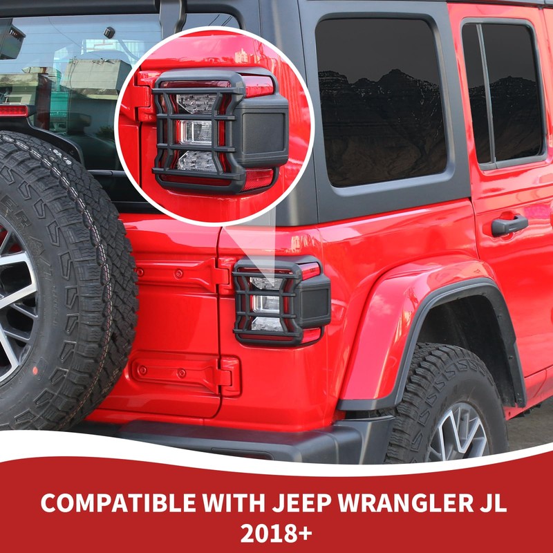 RAZPOY JL Tail Light Covers, Rear Light Lamp Guards Trim