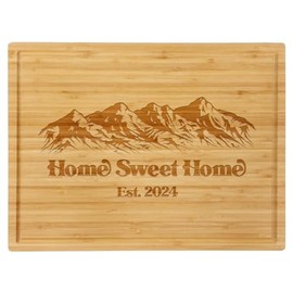 Home Sweet Home Cutting Board Mountain Cutting Board Housewarming Gift Closing Gift Established 2024 New Home Gift (11 x 13 Inches, Mountains 2024)
