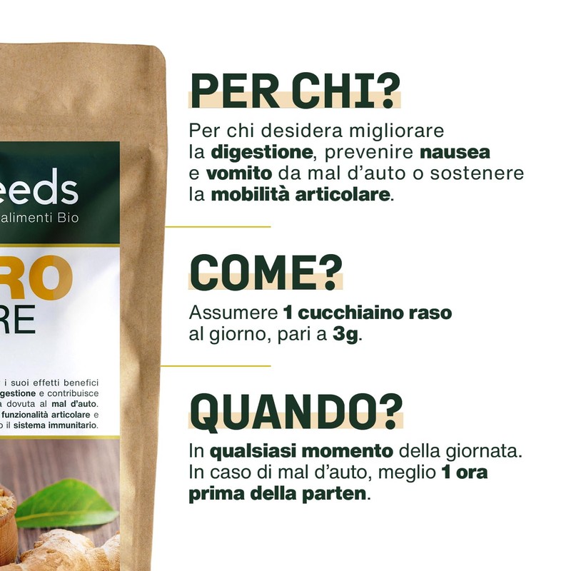 Zenzero in polvere Bio 200G | Digestione, Articolazioni, Nausea |