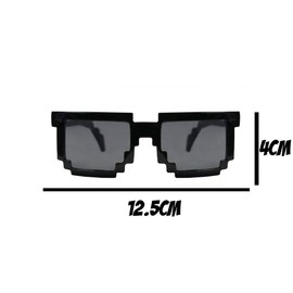 Kids/Childrens Size - Black 8-Bit Pixel Pixelated Gamer Classic Sunglasses! Boys Girls Unisex Retro Geeky Thug Life