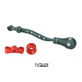 VMS SILVER SHORT SHIFTER + TEAR DROP SHIFT KNOB + BUSHINGS FOR 96-00 HONDA CIVIC