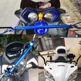 EOHMAK Motorcycle Balance Bar Motorcycle Handlebars Aluminum Alloy Motorcycle Cross Bar with Handlebar 22mm in Diameter Adjustable Strength Levers Balance Handlebar Crossbar (Blue)