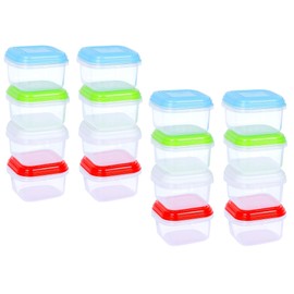 ARSUK Baby food container Freezer Cube Trays Weaning Pots Tubs Stacking Containers (Pack 16 Mini)