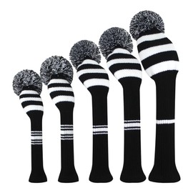 Scott Edward Golf Head Covers for Woods 5 PCS Knit Golf Club Cover Driver Cover*1 Fairway Wood*2 Hybrid (UT)*2