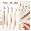 4pcs Precision Stainless Steel Eyelash Extension Tweezers – Anti-Static, Non-Slip