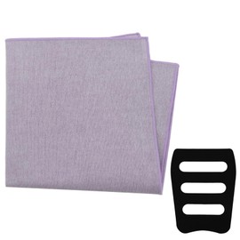 GHTIYLP Cotton Men's Handkerchiefs Solid Color Handkerchief for Men with Pocket Square Holder for Wedding Daily Party (Lavender)