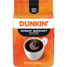 Dunkin’ Midnight Dark Roast Ground Coffee, 16.5 Ounce