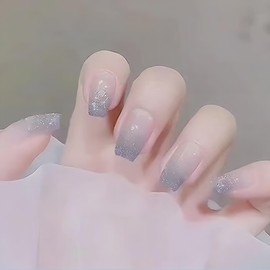 [ALLEVG] Nail Tips, 24 Pieces, Nail Tips, Short Autumn and Winter, Popular, Japanese Style, Cute, Simple, Stylish, Coming of Age Ceremonies, School Entrance Ceremonies, Graduation Ceremonies,