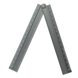 MAEXUS Folding Ruler, Aluminum Alloy Ruler, Ruler, 30cm Folding Aluminum Ruler, Precision Measurement, Clear Scale, Easy to Carry, Stationery, Students, Construction Workers, Artist Measurement (Gray)