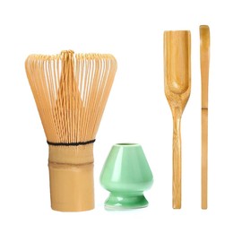 RuiJOTWAT 4-Piece Matcha Stirring Saucer Set, Including Bamboo Matcha Stirring Stick, Teaspoon, Teaspoon And Ceramic Tea Tray, Suitable For Tea Accessories