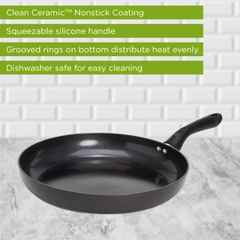 Ecolution Artistry Nonstick Frying Pan, Easy To Clean, Comfortable Handle, Even Heating, Dishwasher Safe Pots and Pans, 12.5-Inch, Black
