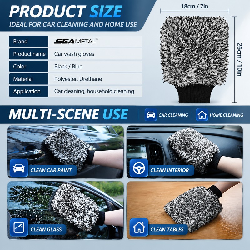 Car Wheel Cleaning Brush Set with Wash Mitt – Soft