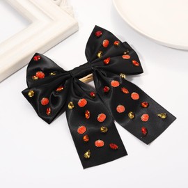 Vokone Fall Thanksgiving Hair Bows Hair Accessories for Women Girls Harvest Pumpkin Hair Bow Clips Jeweled Hair Barrettes Thanksgiving Party Favors Gifts