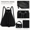 Eiyye Woven Straw Backpack for Women Paper Rope Drawstring Backpack