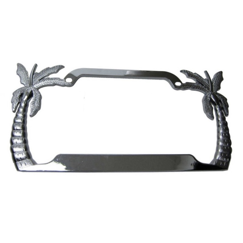 Tropical Palm Tree Chrome Polished License Plate Frame (2 Frames)