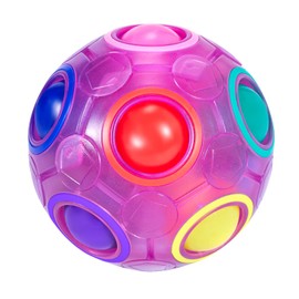 ROXENDA Regenbogenball, Knobelspiel Zauberball - Fidget Ball Geschicklichkeitsspiel für Kinder, Erwachsene, Mädchen & Jungen ab 6 Jahren (Violett)