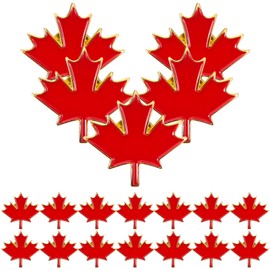 HEMOTON 40pcs Maple Leaf Brooches Maple Leaf Pins Badge for Canadian Metal Breastpins Clothes Decorative Lapel Pin Decor