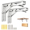 AINVLPRO Folding Shelf Brackets, Collapsible Heavy Duty Shelf Brackets for