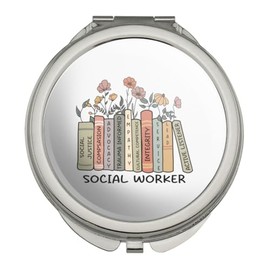 GRAPHICS & MORE Social Worker Books Compact Travel Purse Handbag Makeup Mirror
