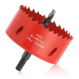 Hole Saw 65 mm, M42 Metal Hole Saw Drill Bit, Bi-Metal Hole Drill, Socket and LED Spot in Plasterboard, Plastic, Wood, Thin Sheet Steel, High Performance Drilling Tool