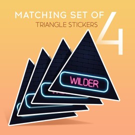 Vinyl Triangle Stickers (Set of 4) 10cm - Neon Sign Design Wilder Name for Laptops, Tablets, Luggage, Scrap Booking, Fridges #352589