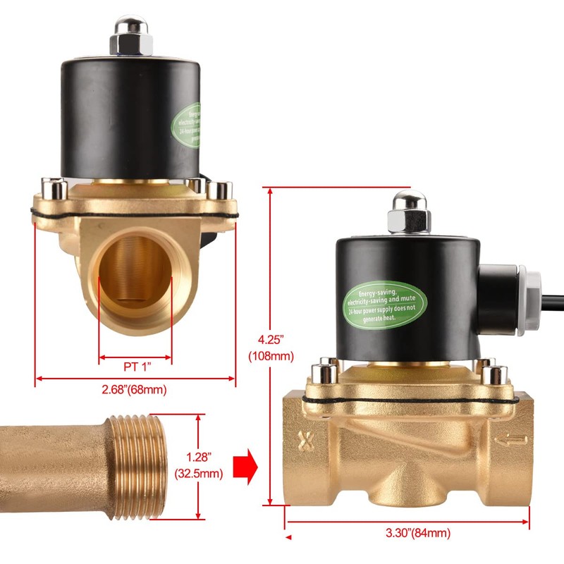 Heschen Brass Solenoid Valve 2W-250-25 Direct Acting 110VAC PT1 Normally