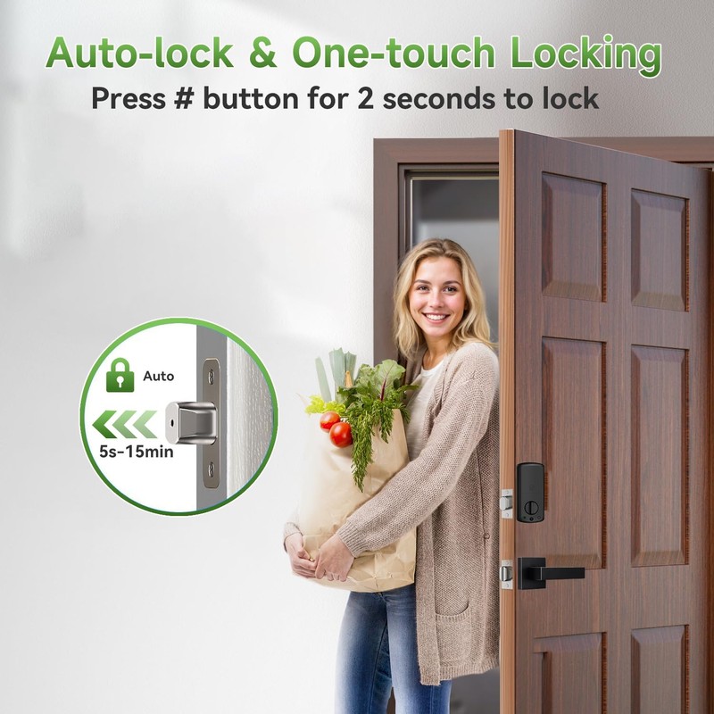 Harfo Fingerprint Smart Door Locks with Handles, App Control, Keyless
