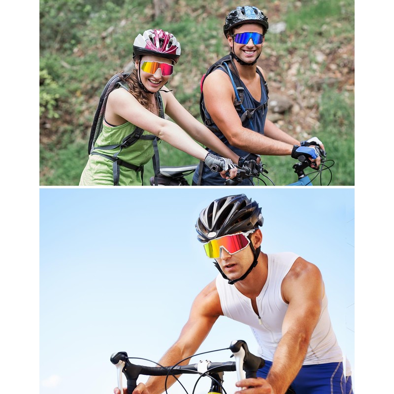Excoutsty Polarized Sports Sunglasses for Men Women,UV400 Windproof Baseball Cycling