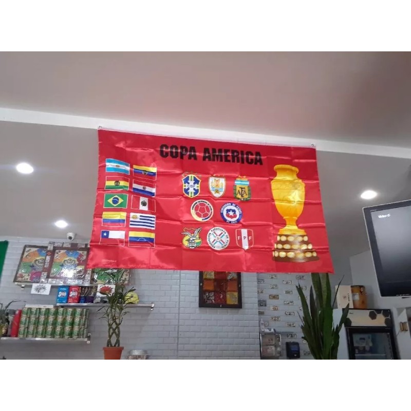 1 WORLD CUP FLAG + 1 COPA AMERICA FLAG FOR