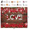CHAIYA 8X6ft Valentine's Day Backdrop Valentine's Day Brown Wood Flower