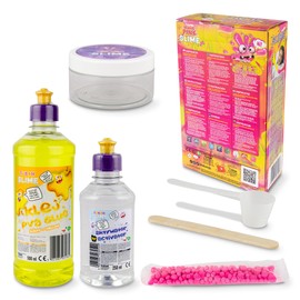 TUBAN DIY Tuban Slime Set – Glue – Activator – Neon Glitter – Container – Stirring Stick – Toy for Kids Magic Pink XL