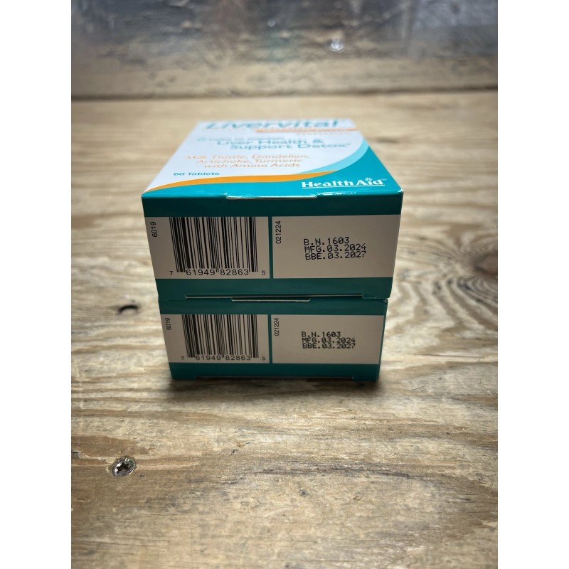 HealthAid LiverVital formulated natural detoxifying herbs 60 Tablets 2-PCK 03/27