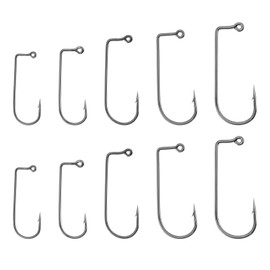 eMagTech 50 Pieces Right Angle High Carbon Steel Flat Barbed Hooks 2# 1# 1/0# 2/0 3/0# Fishing Hooks Set for All Freshwater and Saltwater Sea Bass Bass Bass Fish