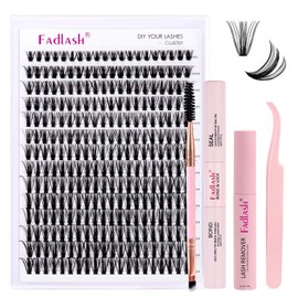 Eyelash Extensions, 280 Tufts, 50D DIY Lash Extension Set, Individual Eyelashes with Eyelash Glue and Tweezers, Eyelash Remover and Eyelash Brush at Home, Individual Lashes, 8-16 mm, 0.07D Curl
