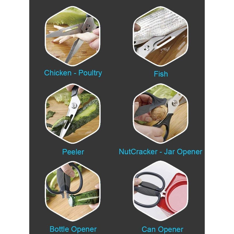 Kitchen Shears Come-Apart - Heavy Duty Culinary Scissors for Cutting