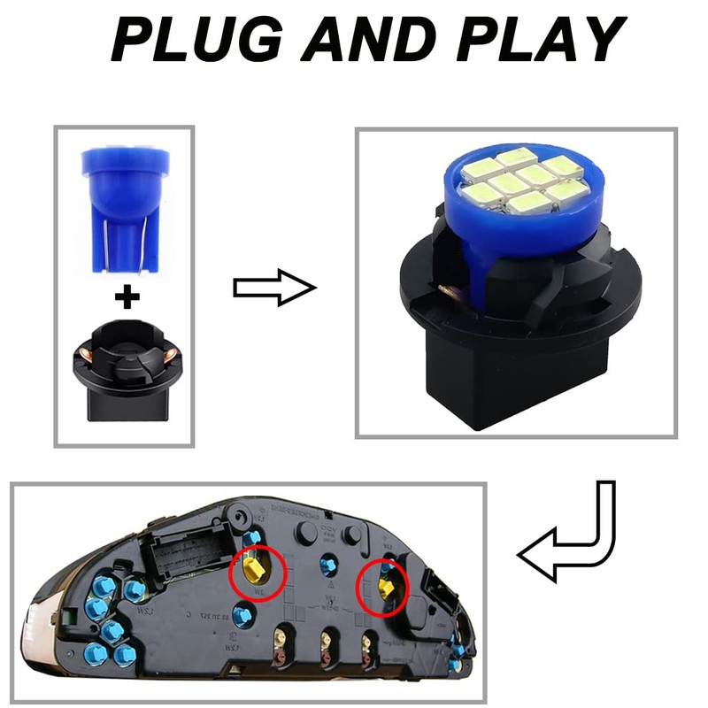 GLOFE T10 194 168 Dash Instrument Ice Blue LED Light