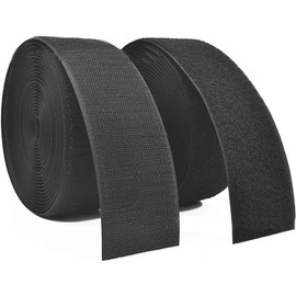 YING SI CHUANG WEI 1 Inch x 30 Feet Black Sew on Hook and Loop Tape Set Non-Adhesive Style Sewing Fasteners, 25MM x 10Yards, 20230611-2
