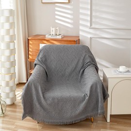 AIVIA Chair Single Seat Cover Sheet Blanket, Anti Slip Throw Cushion Covers for Chairs, 1 Cushion Furniture Decor Slipcovers Protector for Dogs Cats 51"x71" Dark Gray