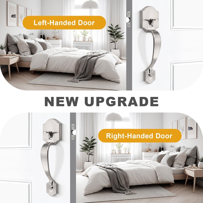 Probrico Satin Nickel Heavy Duty Front Entry Handleset, Passage Lock