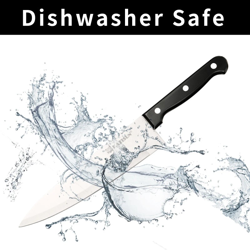 19-Piece Plastic Handle Carbon Steel Kitchen Knife Block Set with