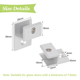 UFURMATE h-Shape Glass Clamp, 8Pcs Silver Space Aluminum Glass Clamp Heavy Duty Adjustable Clamp Shelf Clip Wall Mounted Mirror Clips Glass Supports for 7-9mm Thick Glass