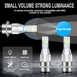 HMCYCI H6/H6M LED Headlight Bulbs for Kawasaki ATV KFX400 2003-2006 KFX450R 2009-2014, 6000K Super Bright White, Plug and Play, Pack of 2