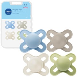 MAM Original Start Chupetes de Bebé Mate, Chupón para 0-3 Meses, Pezón de Silicona Sin BPA, Fácil de Limpiar, Ideal para Bebés Recién Nacidos, Desarro