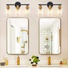 DLLT 3-Light Bathroom Light Fixtures: Black and Gold Modern Vanity