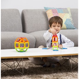 Magformers 30-Piece Magnetic Tiles Toy. STEM Set. Educational Teaching Resource With 18 Squares And 12 Triangles. Magnetic Building Blocks For Children Aged 3+. Makes 2D Nets and 3D.