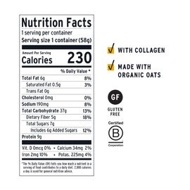 Purely Elizabeth, Vanilla Pecan, Collagen Oatmeal Cups With Nut Butter Packet, Gluten-Free, 2 Ounce (Pack of 12)